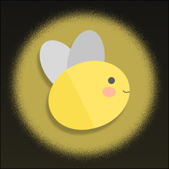 Lampyridae app icon: a friendly glowing firefly